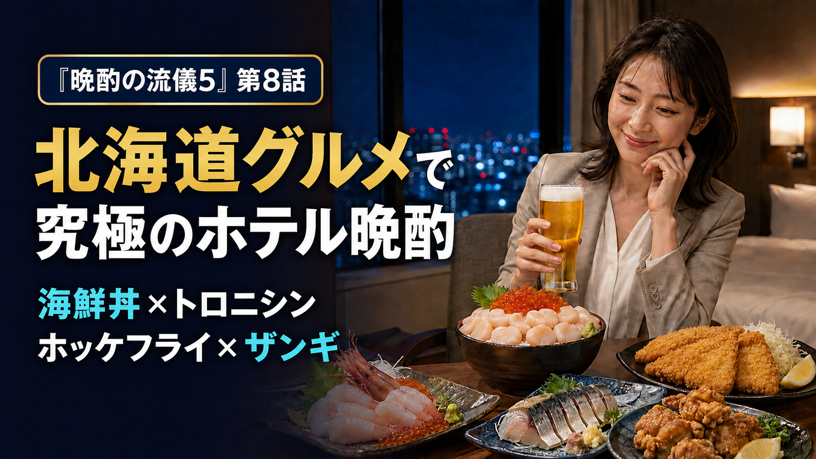 『晩酌の流儀5』第8話ネタバレ・感想｜海鮮丼と北海道グルメ！究極のホテル晩酌